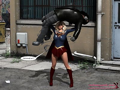 mrbunnyart supergirl đấu với cain..